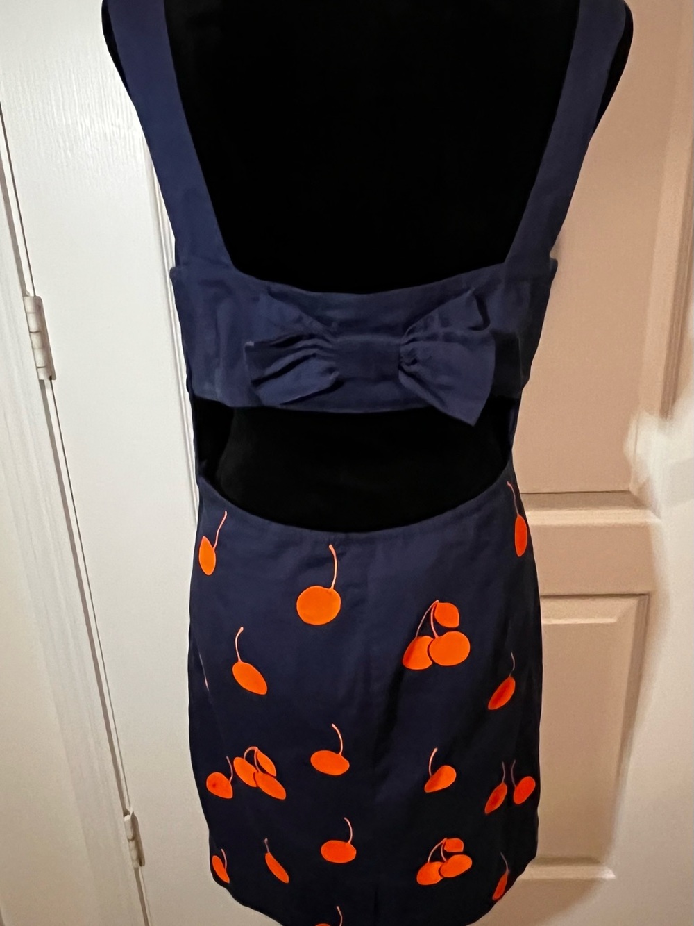 Anthropologie Leifnotes Cherry Drop Sheath Dress w/orange cherries - Picture 7 of 8